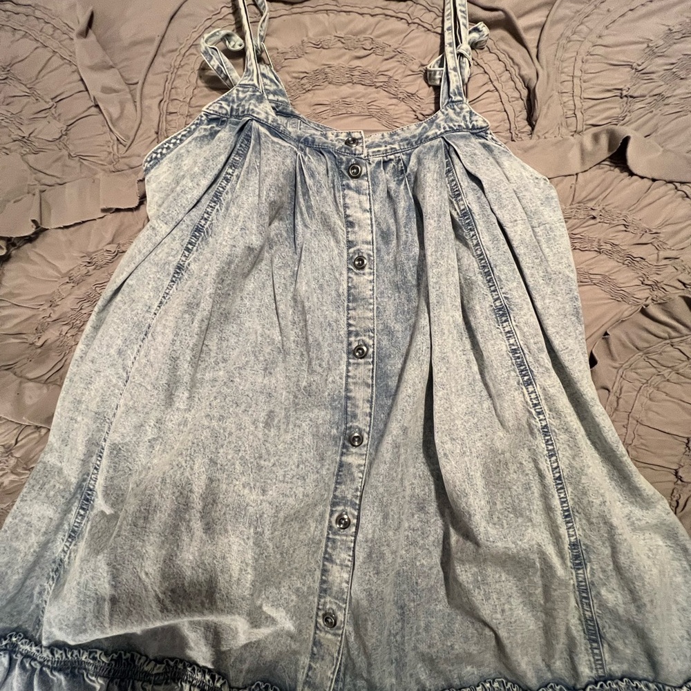 Free People Blue Denim Halter Dress